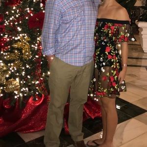 Lovers + Friends off the shoulder bodysuit dress